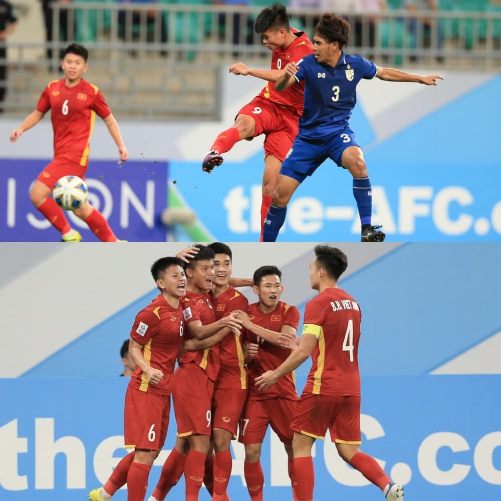 Văn Tùng ghi siêu phẩm vào lưới U23 Thái Lan tại VCK U23 châu Á. Ảnh: Internet