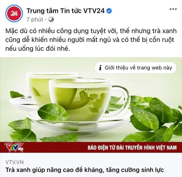 Fanpage của VTV24 cũng nhắc khéo