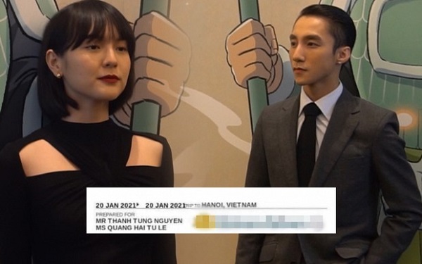 Rộ nghi vấn Sơn Tùng dắt Hải Tú từ TP.HCM về Hà Nội trước khi nổ ra drama 'trà xanh' đúng 1 ngày.
