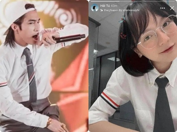 Hải Tú đăng ảnh mặc áo giống Sơn Tùng