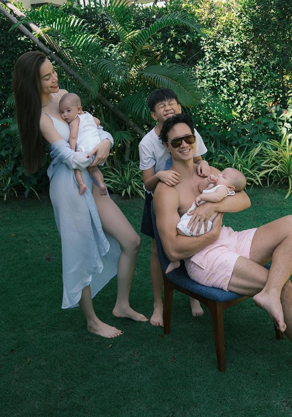 Hình ảnh gia đình hạnh phúc của Hồ Ngọc Hà và Kim Lý (ảnh FBNV)