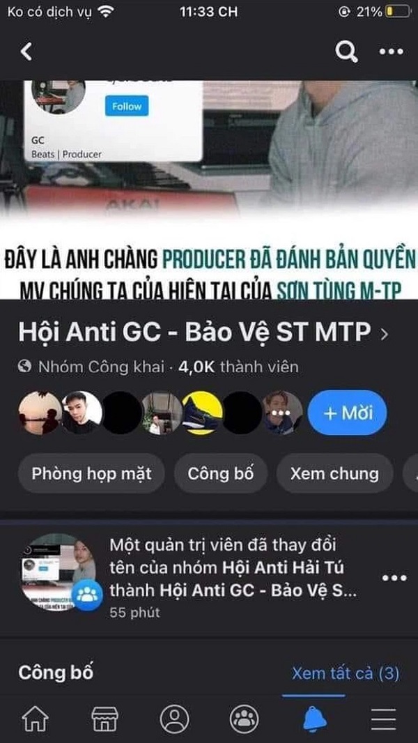 Group anti Hải Tú bất ngờ có động thái bảo vệ Sơn Tùng (ảnh chụp màn hình) Group anti Hải Tú bất ngờ có động thái bảo vệ Sơn Tùng (ảnh chụp màn hình)