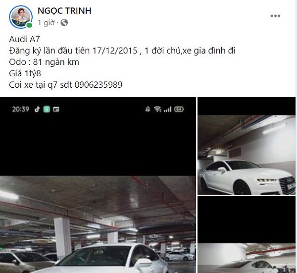 Ngọc Trinh đăng tin bán xế hộp đầu năm, dân mạng vào bình luận đầy hài hước