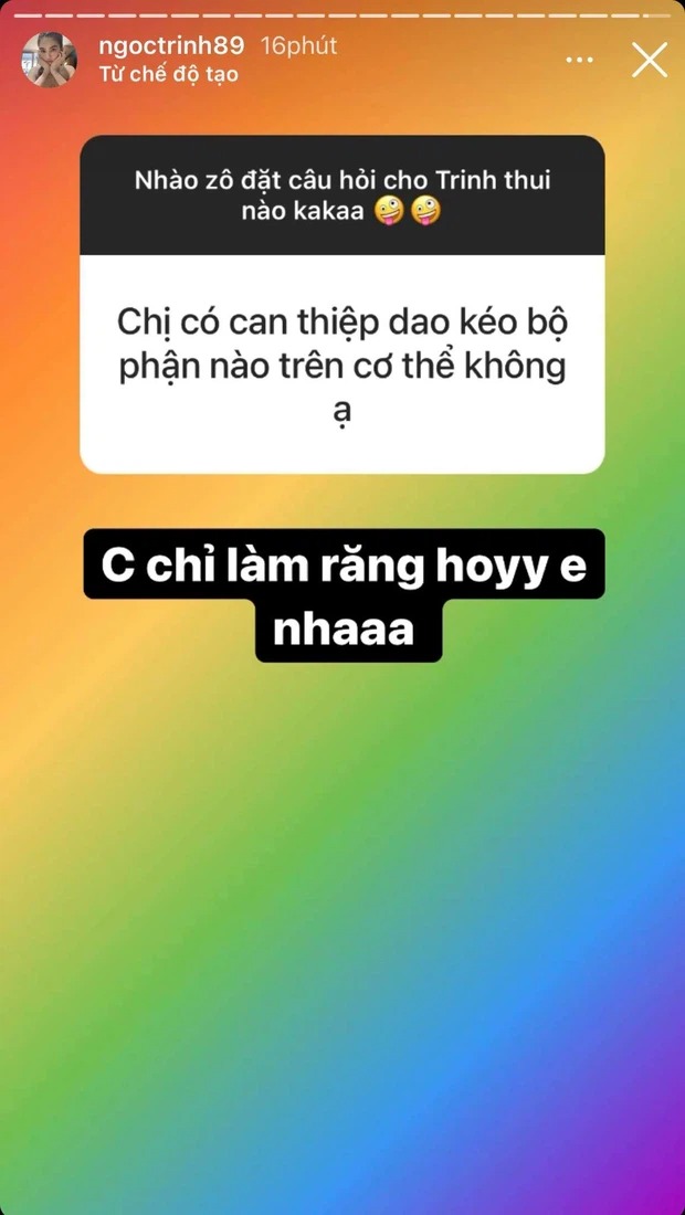 Nửa đêm Ngọc Trinh nổi hứng hỏi gì đáp nấy, giải đáp loạt câu hỏi tế nhị - Ảnh 5 Nửa đêm Ngọc Trinh nổi hứng hỏi gì đáp nấy, giải đáp loạt câu hỏi tế nhị - Ảnh 5
