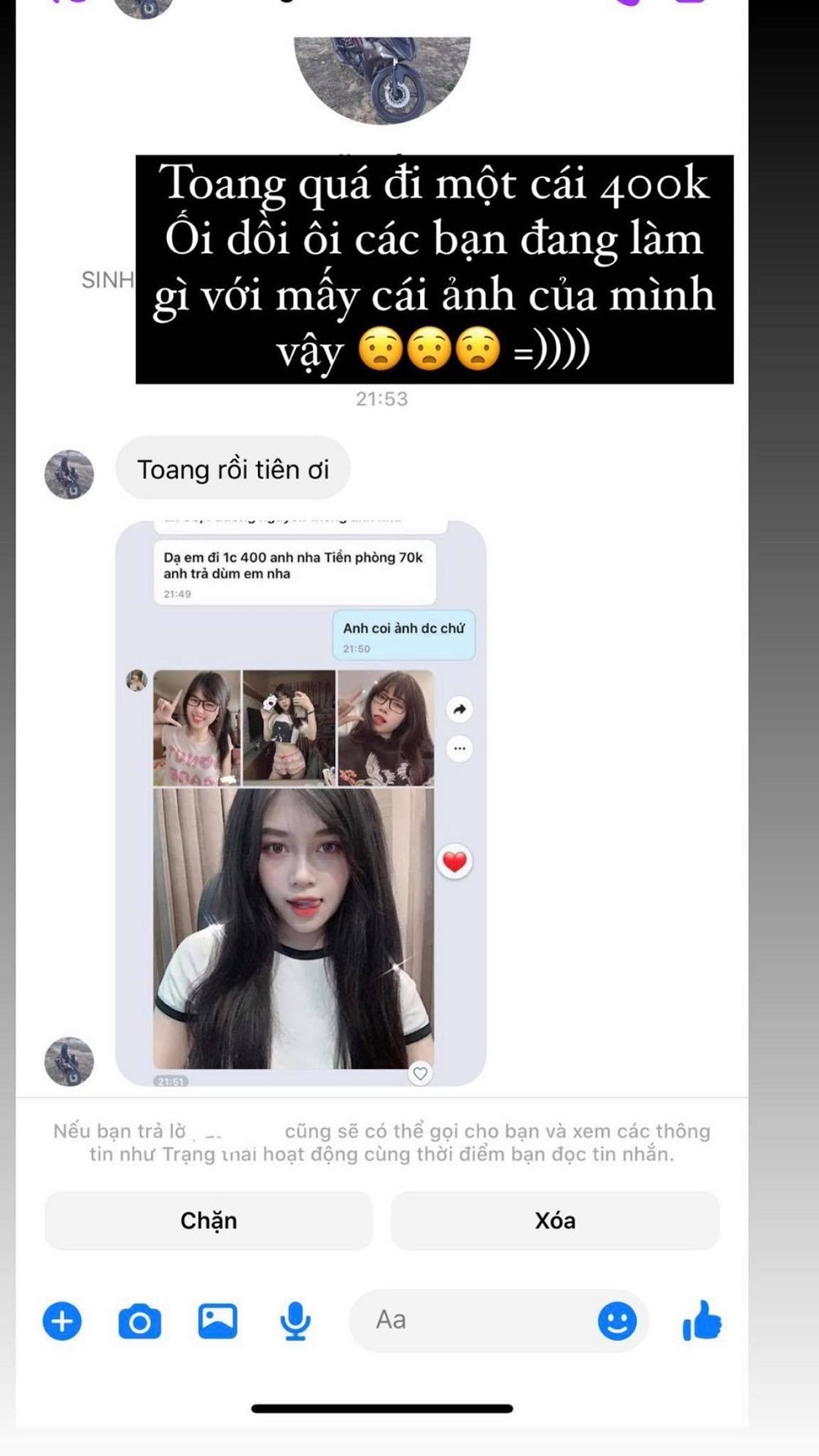 'Thánh nữ áo hai dây' Thủy Tiên rò rỉ ảnh đi khách giá 400k/lượt - Ảnh 1