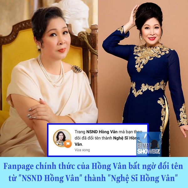 NSND Hồng Vân bất ngờ đổi tên fanpage thành Nghệ sĩ Hồng Vân 1 NSND Hồng Vân bất ngờ đổi tên fanpage thành Nghệ sĩ Hồng Vân 1