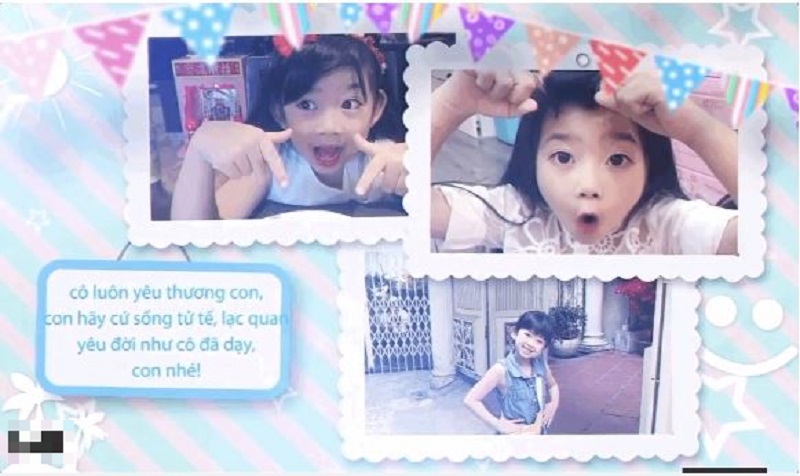 Cô bé chào đón sinh nhật 8 tuổi, cũng là năm thứ 2 mất mẹ