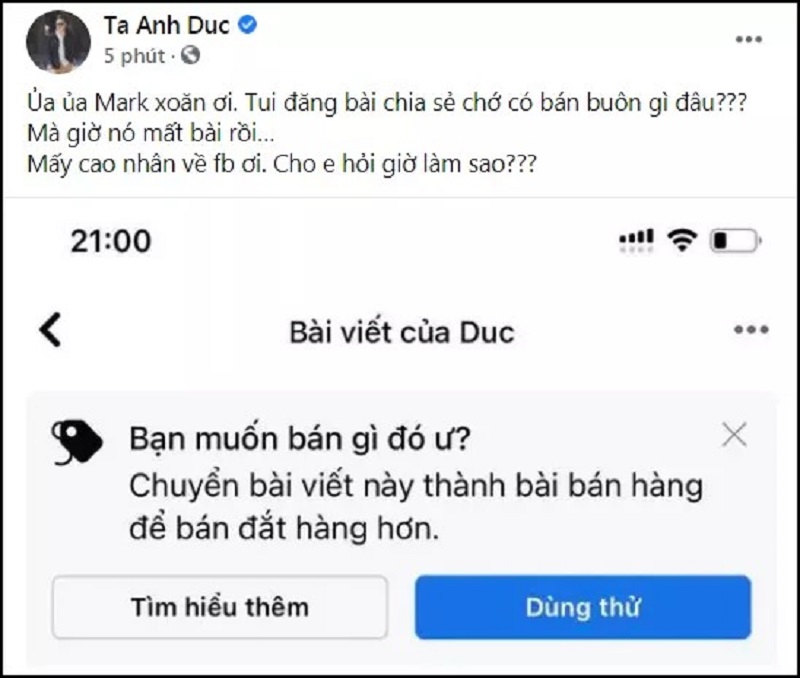 Nam diễn viên kêu trời vì bị Facebook cảnh cáo Nam diễn viên kêu trời vì bị Facebook cảnh cáo
