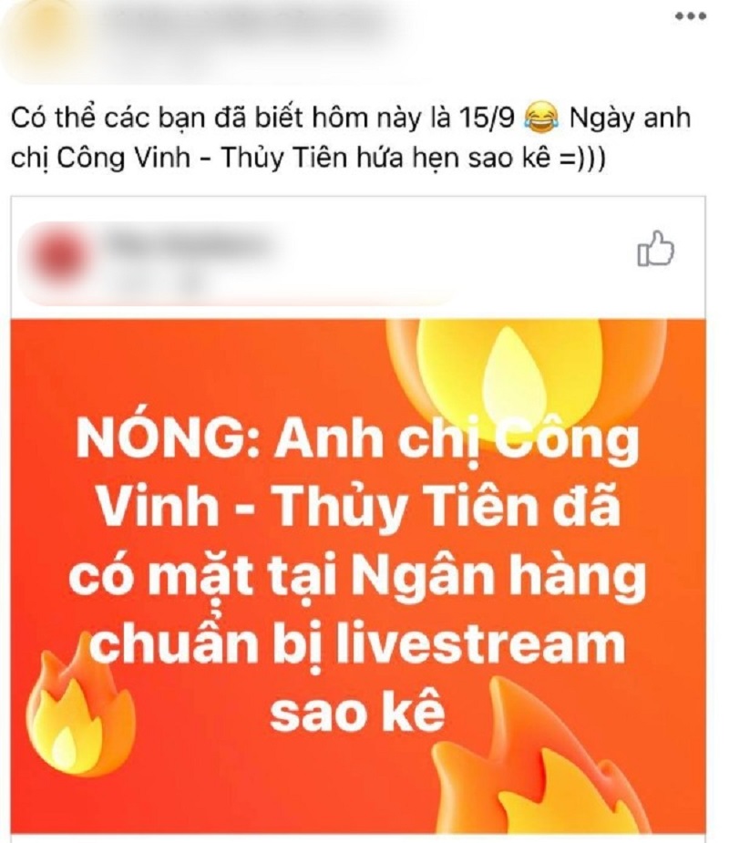 Bà Phương Hằng buông, vợ chồng Công Vinh - Thủy Tiên vẫn bị một nhóm người đeo bám đòi sao kê 5 Bà Phương Hằng buông, vợ chồng Công Vinh - Thủy Tiên vẫn bị một nhóm người đeo bám đòi sao kê 5