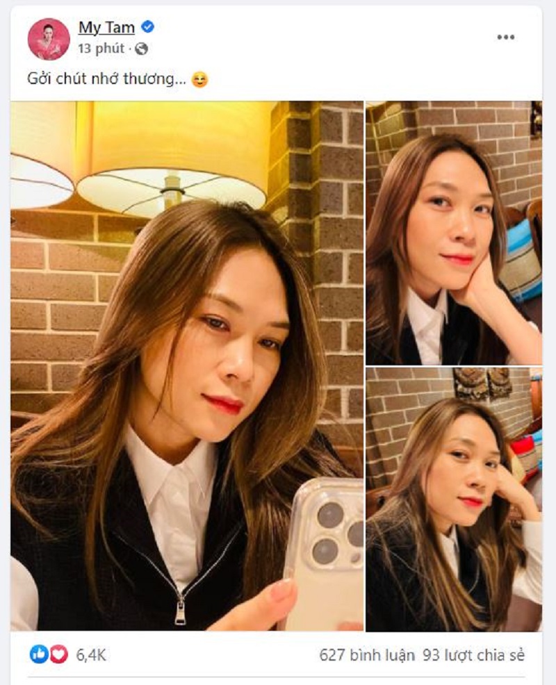 Mỹ Tâm gửi chút nhớ thương đến ai đó (Ảnh chụp màn hình) Mỹ Tâm gửi chút nhớ thương đến ai đó (Ảnh chụp màn hình)