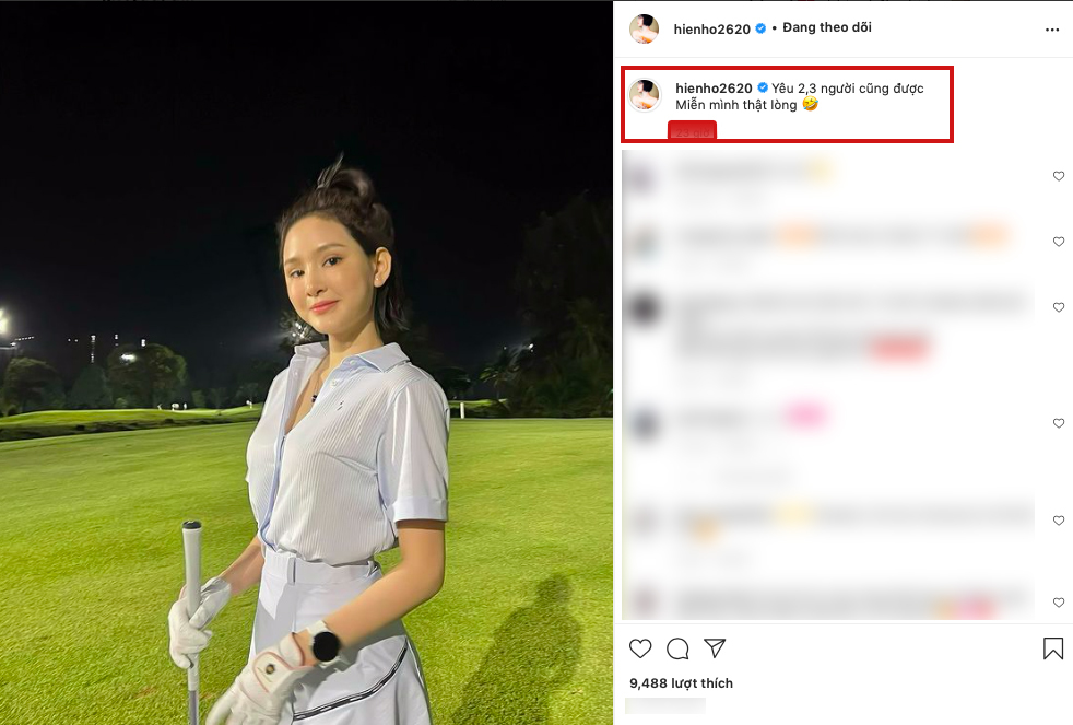 Hiền Hồ thời gian gần đây chăm check in tại sân golf (Ảnh: Chụp màn hình)