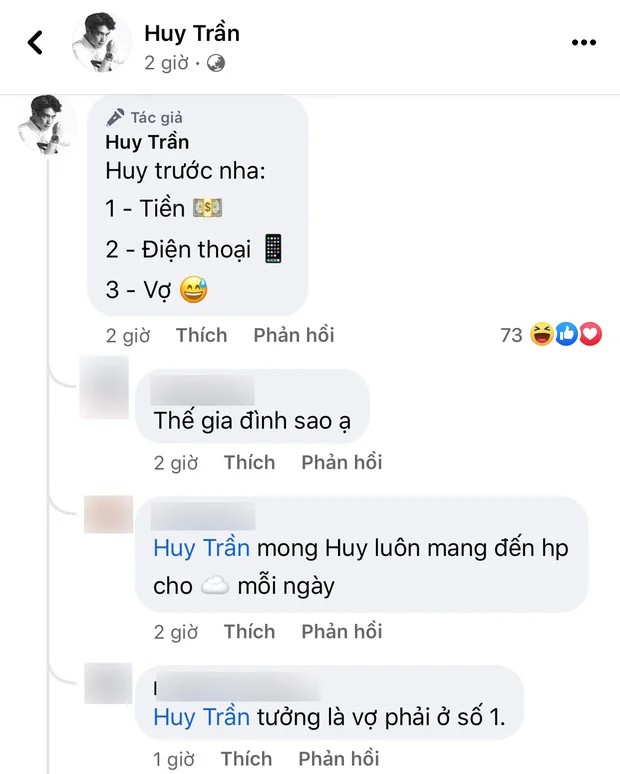 Huy Trần bị 'bóc' tưởng vợ là quan trọng nhất khiến dân mạng chú ý (Ảnh: Chụp màn hình) Huy Trần bị 'bóc' tưởng vợ là quan trọng nhất khiến dân mạng chú ý (Ảnh: Chụp màn hình)