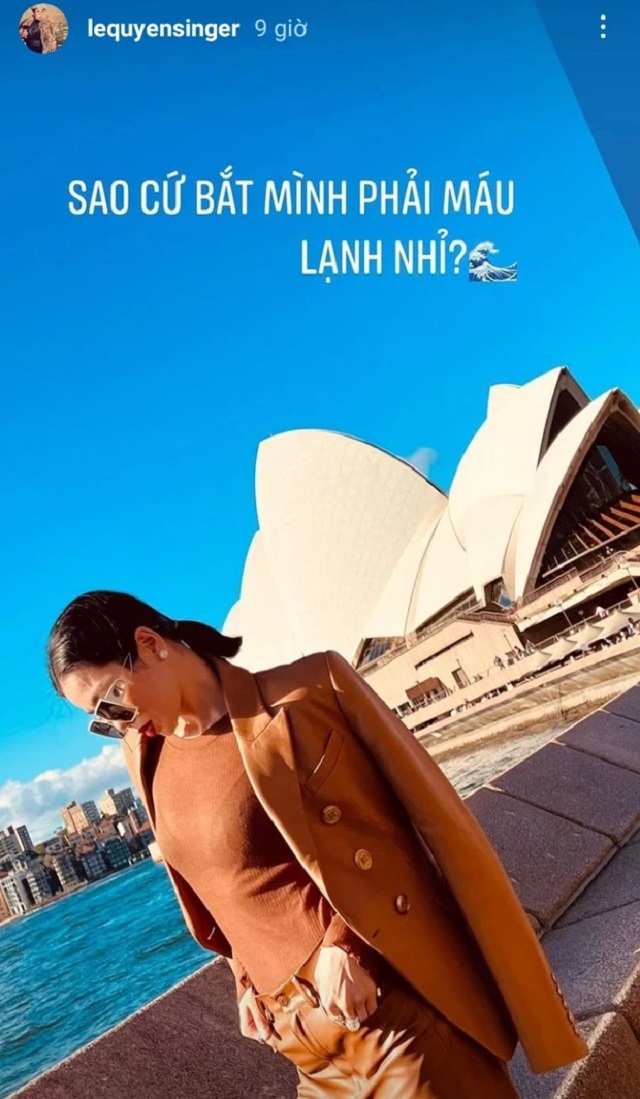 Lệ Quyên bất ngờ đăng đàn nói rằng, mình phải 'máu lạnh' khiến dân tình xôn xao (Ảnh: Internet) Lệ Quyên bất ngờ đăng đàn nói rằng, mình phải 'máu lạnh' khiến dân tình xôn xao (Ảnh: Internet)
