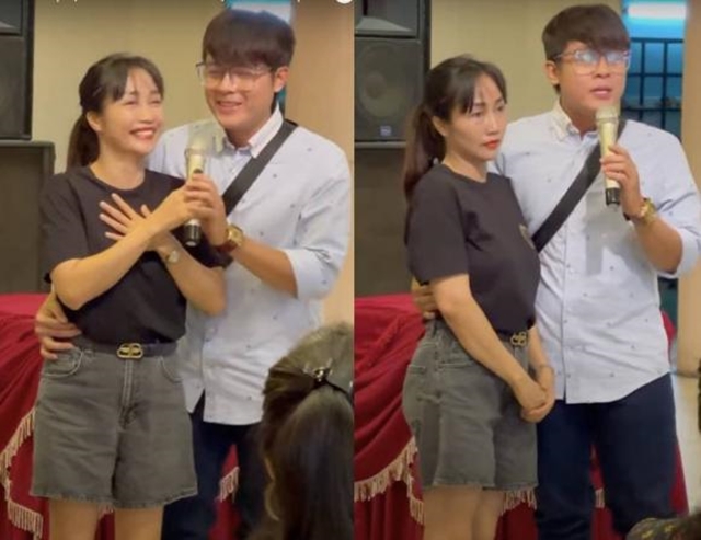 Khoảnh khắc Hòa Hiệp - Ốc Thanh Vân giao lưu trên sân khấu. Anh còn ôm eo đồng nghiệp khiến cư dân mạng chú ý (Ảnh: Internet) Khoảnh khắc Hòa Hiệp - Ốc Thanh Vân giao lưu trên sân khấu. Anh còn ôm eo đồng nghiệp khiến cư dân mạng chú ý (Ảnh: Internet)