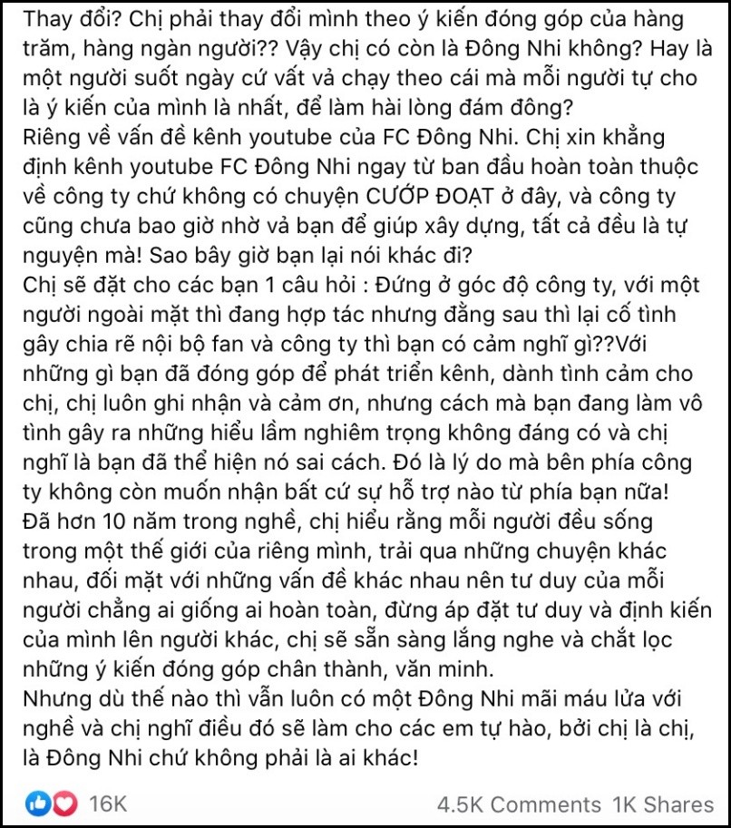 Đoạn chia sẻ của Đông Nhi xoay quanh những lời 'tố' không hay về mình (Ảnh: Internet) Đoạn chia sẻ của Đông Nhi xoay quanh những lời 'tố' không hay về mình (Ảnh: Internet)