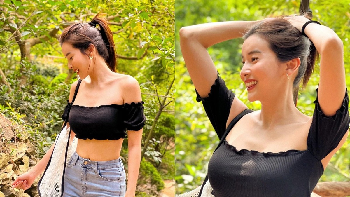 Cao Thái Hà khoe khoảnh khắc xinh đẹp giữa rừng khiến nhiều người chú ý (Ảnh: Internet)