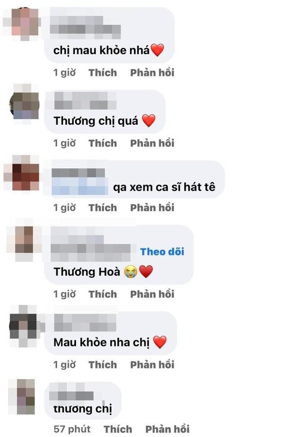 Fan để lại những bình luận hỏi thăm sức khỏe Hòa Minzy (Ảnh: Internet) Fan để lại những bình luận hỏi thăm sức khỏe Hòa Minzy (Ảnh: Internet)