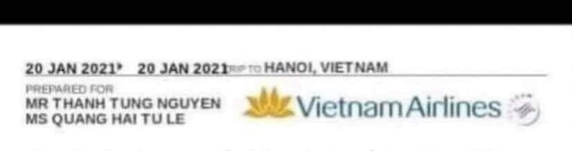 Vé máy bay có đề tên Sơn Tùng và Hải Tú ra Hà Nội hôm 20/1