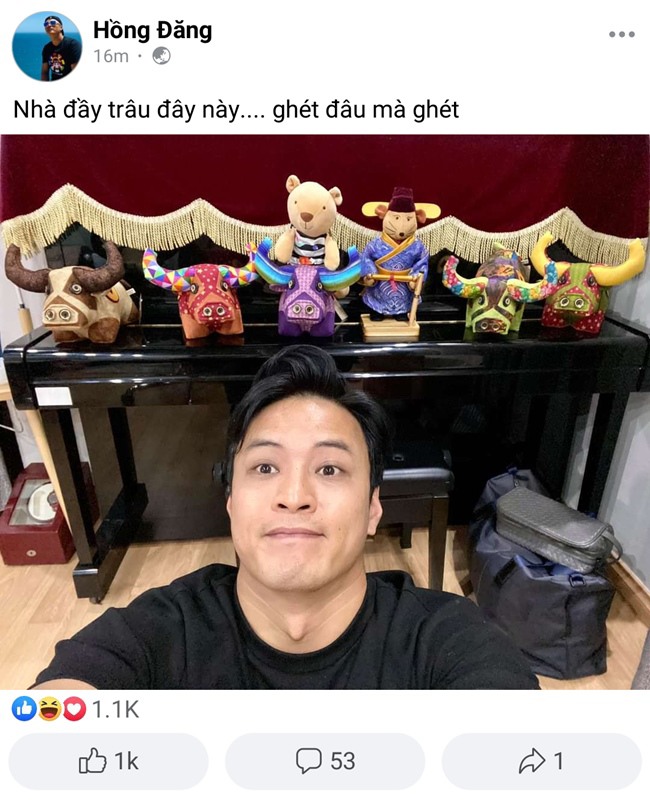 Hồng Đăng hài hước chia sẻ trên MXH. Ảnh: FBNV Hồng Đăng hài hước chia sẻ trên MXH. Ảnh: FBNV