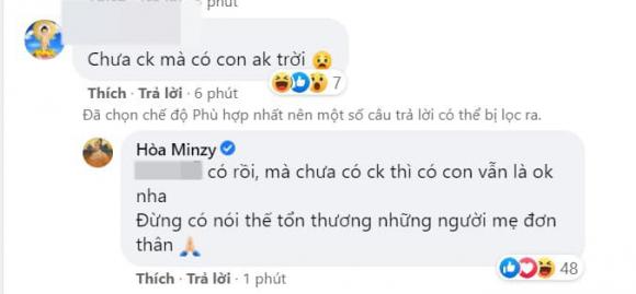 Hòa Minzy thẳng thắn 'dằn mặt' người có ý mỉa mai. Ảnh: FBNV Hòa Minzy thẳng thắn 'dằn mặt' người có ý mỉa mai. Ảnh: FBNV