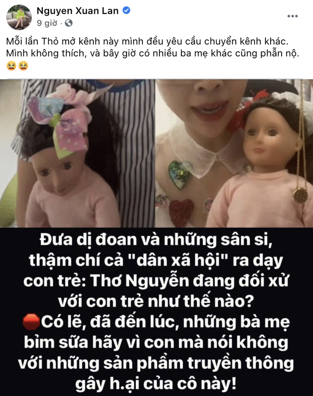 Siêu mẫu Xuân Lan bức xúc về video của Thơ Nguyễn. Ảnh: FBNV Siêu mẫu Xuân Lan bức xúc về video của Thơ Nguyễn. Ảnh: FBNV