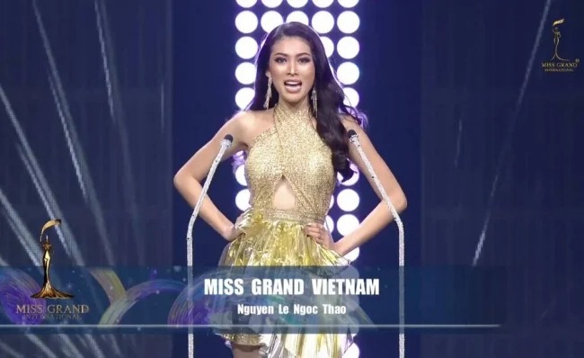Ngọc Thảo dừng chân ở top 20 Miss Grand 2020. Ảnh: Chụp màn hình Ngọc Thảo dừng chân ở top 20 Miss Grand 2020. Ảnh: Chụp màn hình