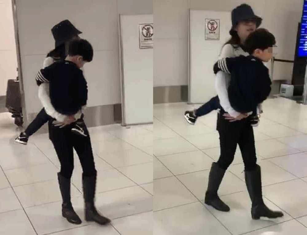 Angela Baby thường xuyên đưa con trai đến nơi làm việc. Ảnh: Internet