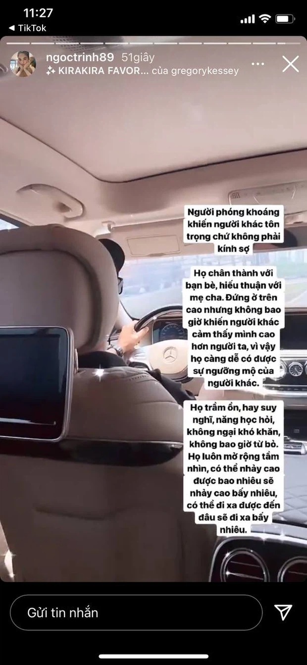Chia sẻ mới nhất của Ngọc Trinh giữa ồn ào với đàn anh. Ảnh: Insta Chia sẻ mới nhất của Ngọc Trinh giữa ồn ào với đàn anh. Ảnh: Insta