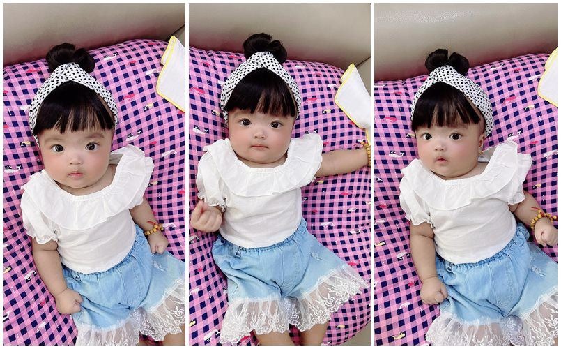 Con gái Mạc Văn Khoa có biểu cảm vô cùng hài hước, đáng yêu. Ảnh: FBNV