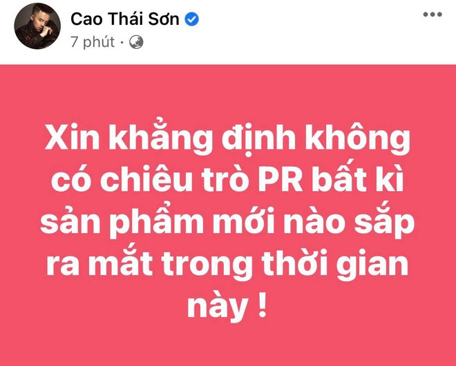 Cao Thái Sơn phủ nhận chuyện dùng chiêu trò để PR sản phẩm mới Cao Thái Sơn phủ nhận chuyện dùng chiêu trò để PR sản phẩm mới