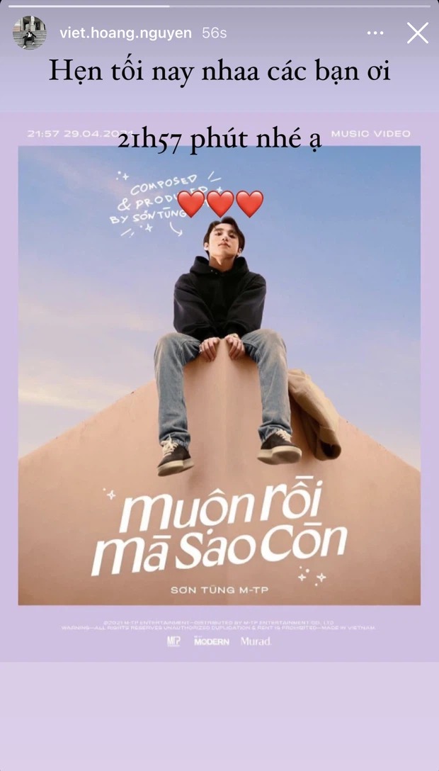 Việt Hoàng ủng hộ cho sản phẩm mới của anh trai. Ảnh: Instagram Việt Hoàng ủng hộ cho sản phẩm mới của anh trai. Ảnh: Instagram