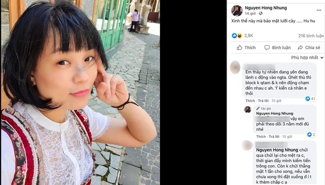 Màn đáp trả của vợ Xuân Bắc trước lời lẽ từ Trang Trần. Ảnh: FB Màn đáp trả của vợ Xuân Bắc trước lời lẽ từ Trang Trần. Ảnh: FB