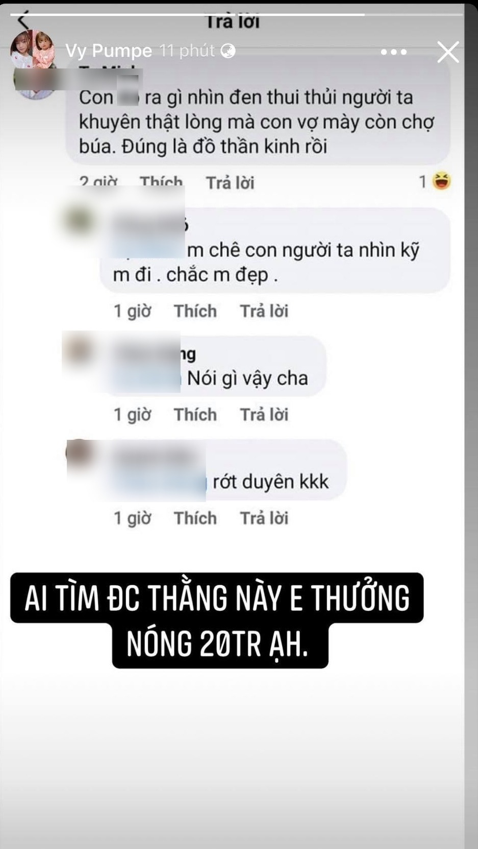 Chia sẻ của Vy Pumpe gây tranh cãi. Ảnh: FB Chia sẻ của Vy Pumpe gây tranh cãi. Ảnh: FB