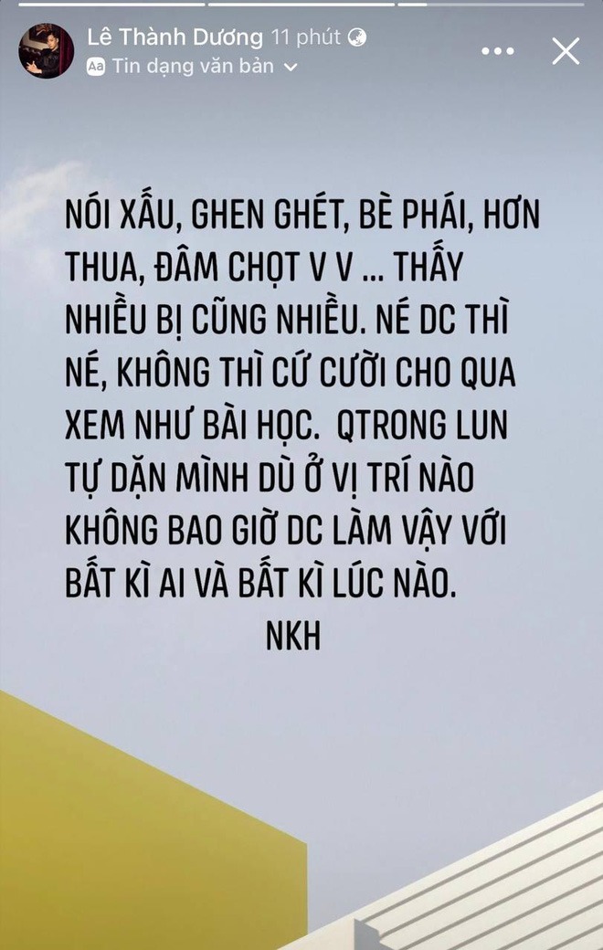 Chia sẻ đáng chú ý mới đây của Ngô Kiến Huy. Ảnh: FBNV Chia sẻ đáng chú ý mới đây của Ngô Kiến Huy. Ảnh: FBNV