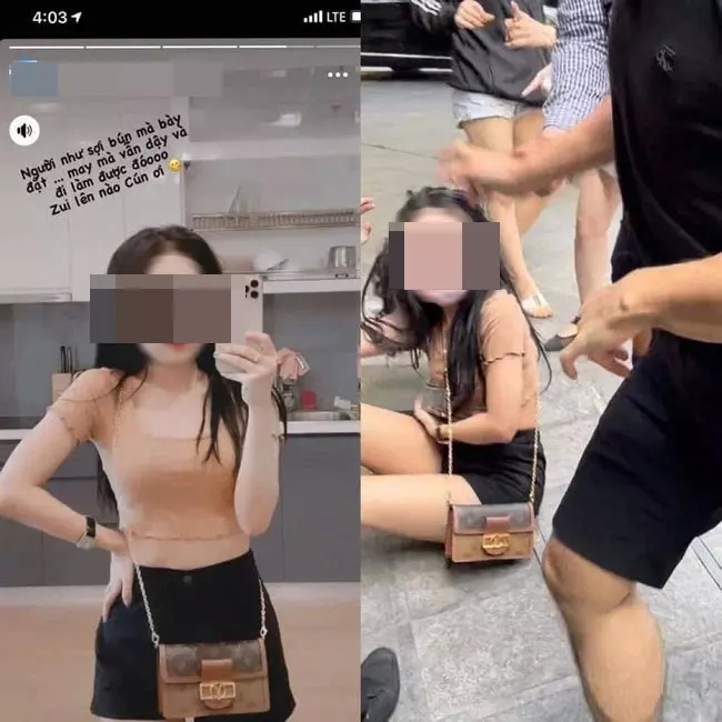 Xôn xao hot girl Hà thành bị bắt ghen giữa đường phố. Ảnh: Internet