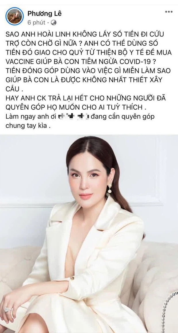 Toàn bộ chia sẻ của Phương Lê. Ảnh: FBNV Toàn bộ chia sẻ của Phương Lê. Ảnh: FBNV