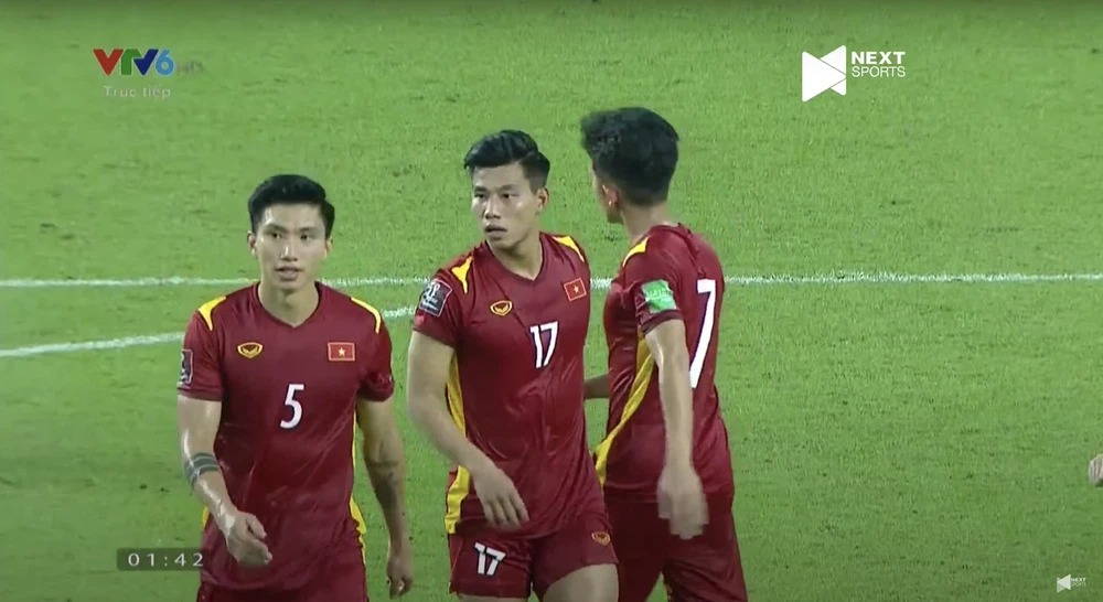 Đoàn Văn Hậu trên sân cỏ trong trận đối đầu với Indonesia vừa qua. Ảnh: Chụp màn hình
