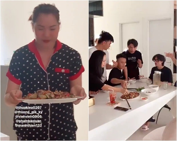 Cách đây không lâu,Ngọc Trinh cũng bị nhắc nhở vì tụ tập ăn uống đông người tại nhà. Ảnh: Instagram