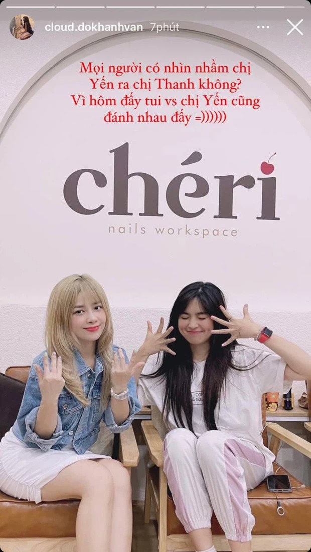 Khánh Vân còn tiết lộ gặp gỡ Dương Hoàng Yến tại tiệm nail. Ảnh: Internet Khánh Vân còn tiết lộ gặp gỡ Dương Hoàng Yến tại tiệm nail. Ảnh: Internet