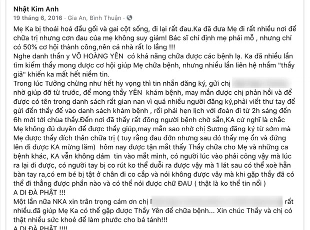 Hình ảnh và bài đăng của Nhật Kim Anh từ năm 2016 bị đào lại. Ảnh: Chụp màn hình Hình ảnh và bài đăng của Nhật Kim Anh từ năm 2016 bị đào lại. Ảnh: Chụp màn hình