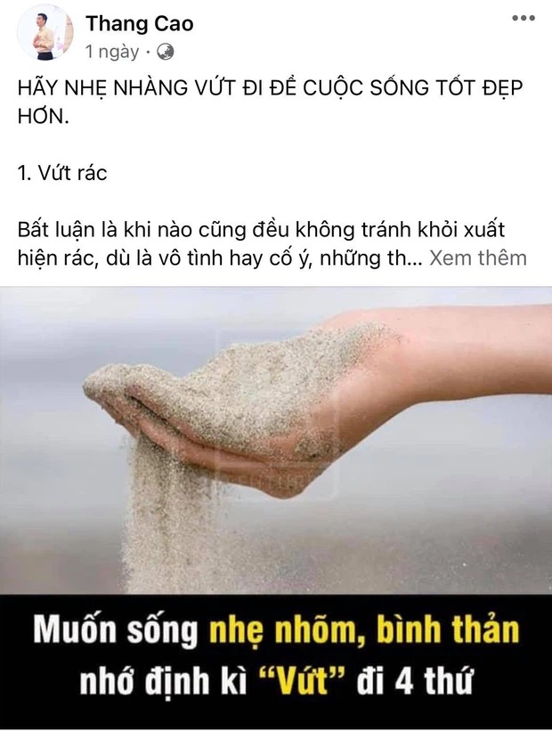 Chồng cũ Hoàng Yến thường xuyên có chia sẻ đầy bứt rứt trong thời gian gần đây. Ảnh: FBNV Chồng cũ Hoàng Yến thường xuyên có chia sẻ đầy bứt rứt trong thời gian gần đây. Ảnh: FBNV