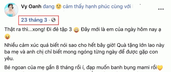 Vy Oanh có động thái đáng nghi sau khi 'gây lú' về thời gian lâm bồn, hạ sinh con thứ ba 2 Vy Oanh có động thái đáng nghi sau khi 'gây lú' về thời gian lâm bồn, hạ sinh con thứ ba 2