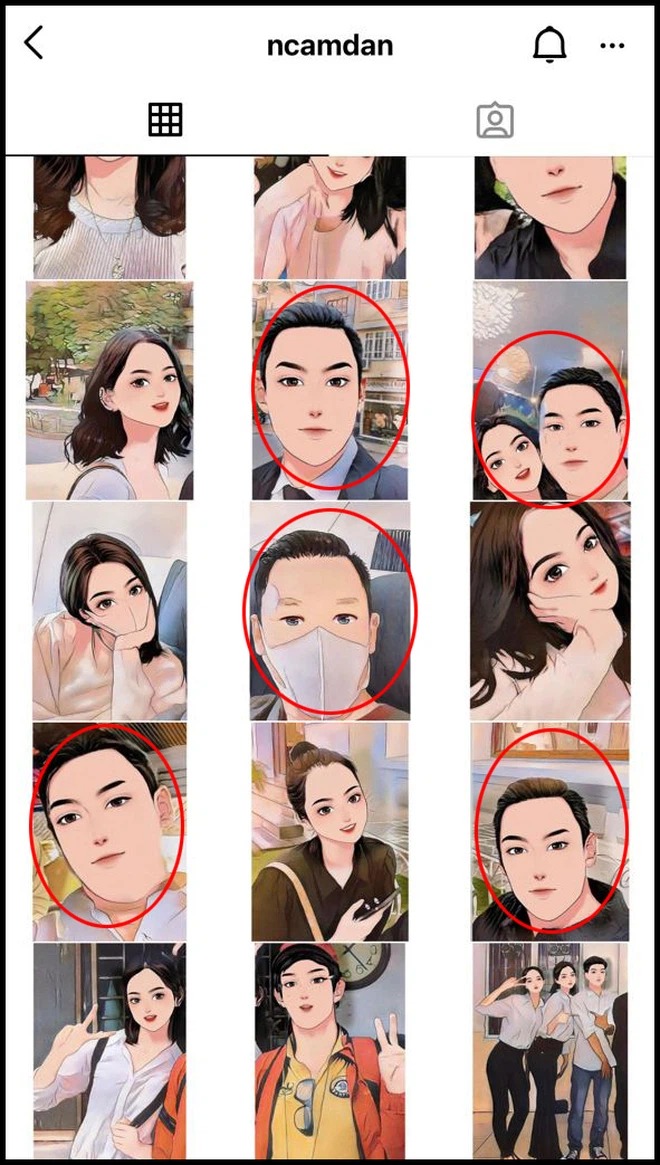 Xôn xao loạt hình ảnh được cho là của doanh nhân Đức Huy đã qua filter anime trên trang Instagram của Cẩm Đan. Ảnh: FBNV Xôn xao loạt hình ảnh được cho là của doanh nhân Đức Huy đã qua filter anime trên trang Instagram của Cẩm Đan. Ảnh: FBNV