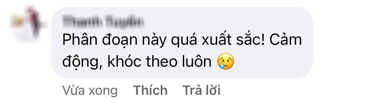 Rất nhiều lời khen ngợi dành cho phân cảnh này cùng 2 diễn viên. Ảnh: FB