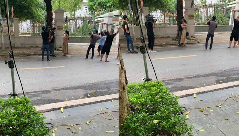 Hình ảnh hậu trường hé lộ cảnh Diệp và Dũng có mối quan hệ tình cảm. Ảnh: FB