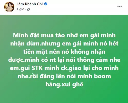 Lâm Khánh Chi cũng nhanh chóng có phản ứng. Ảnh: FBNV Lâm Khánh Chi cũng nhanh chóng có phản ứng. Ảnh: FBNV