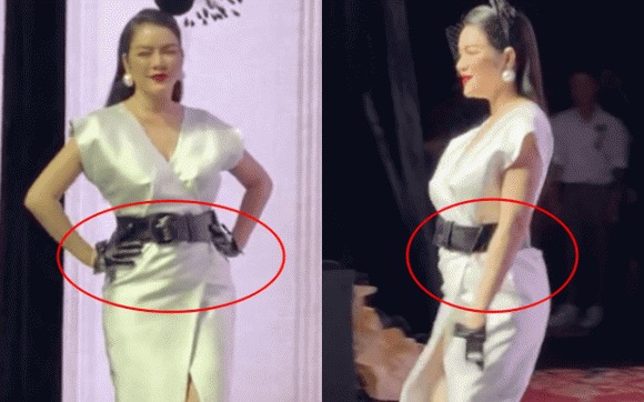Khoảnh khắc của Lý Nhã Kỳ trên sàn catwalk bị đào lại. Ảnh: chụp màn hình
