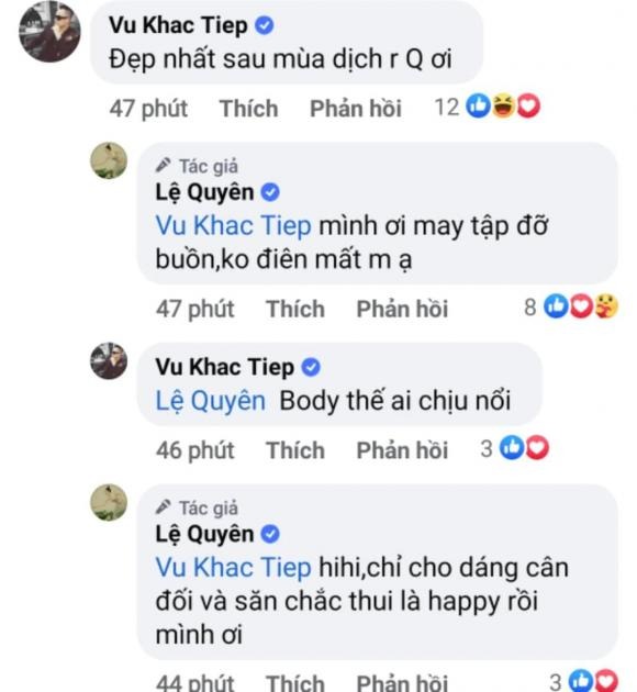 Vũ Khắc Tiệp quay lưng với Ngọc Trinh, thừa nhận không chịu nổi trước sắc vóc của Lệ Quyên. Ảnh: FBNV Vũ Khắc Tiệp quay lưng với Ngọc Trinh, thừa nhận không chịu nổi trước sắc vóc của Lệ Quyên. Ảnh: FBNV