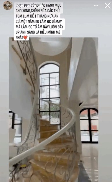 Lệ Quyên hé lộ về một góc căn nhà đang dần được hoàn thiện. Ảnh: Chụp màn hình Lệ Quyên hé lộ về một góc căn nhà đang dần được hoàn thiện. Ảnh: Chụp màn hình