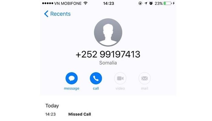 Cuộc gọi từ đầu số nước ngoài sẽ hiển thị dấu + và mã số lạ, thay vì đầu số 84 của Việt Nam. Ảnh: Internet
